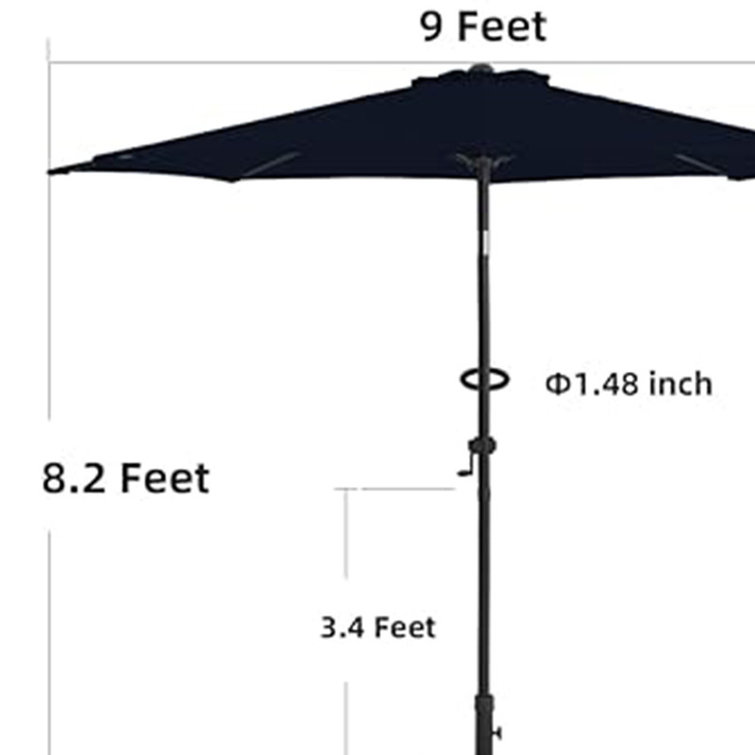 Arlmont & Co. 9 FT Patio Umbrellas Outdoor Umbrella Table Market